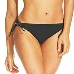 CALIFORNIA WAVES - Junior's Solid Side‎ Tie Bikini Bottoms, Black, Medium, NWT
